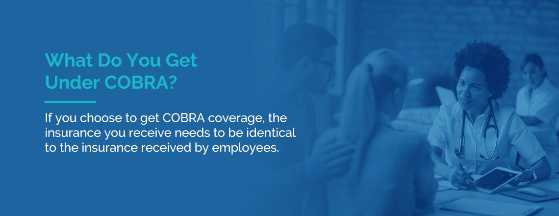 blue background with the words what do you get under cobra