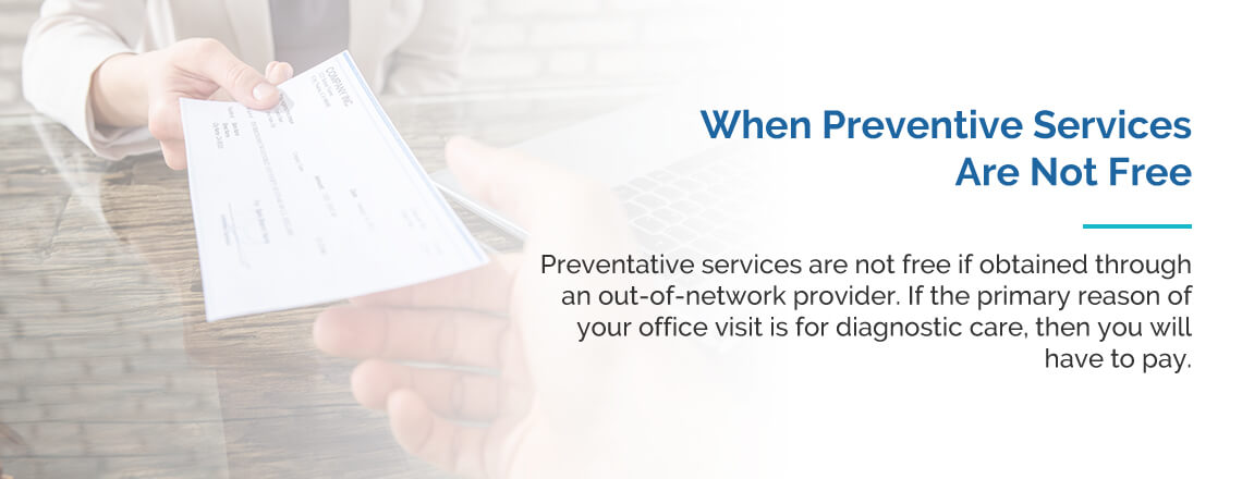 Preventative services aren't free when you see an out-of-network provider