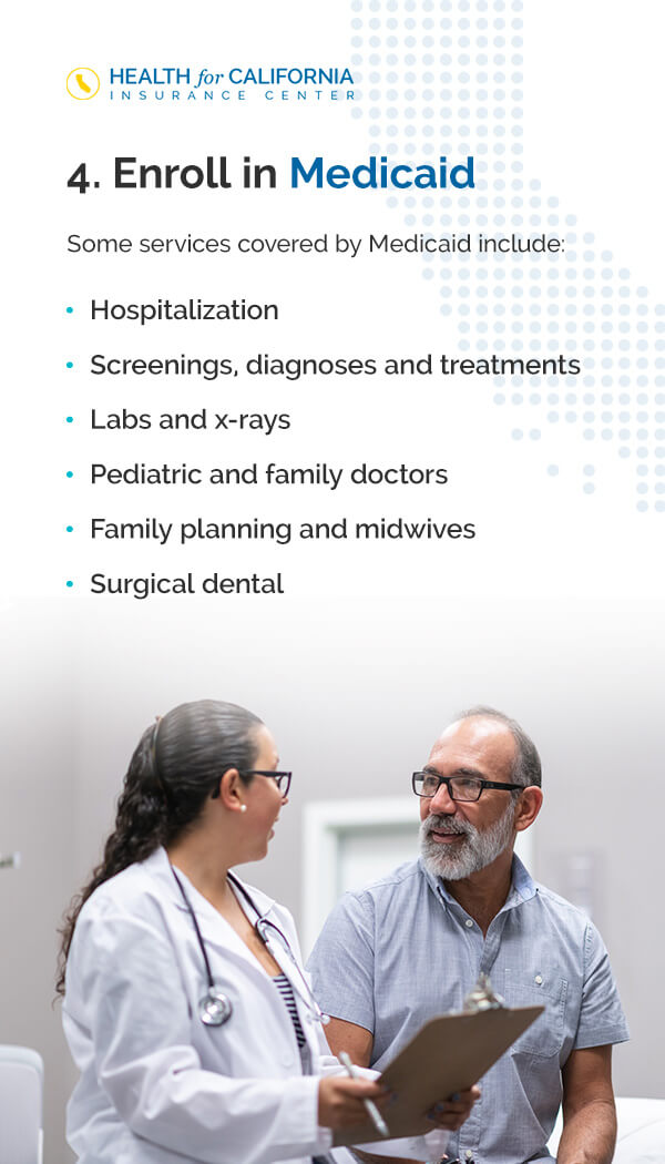 poster for the health california insurance center shows doctor talking to patient