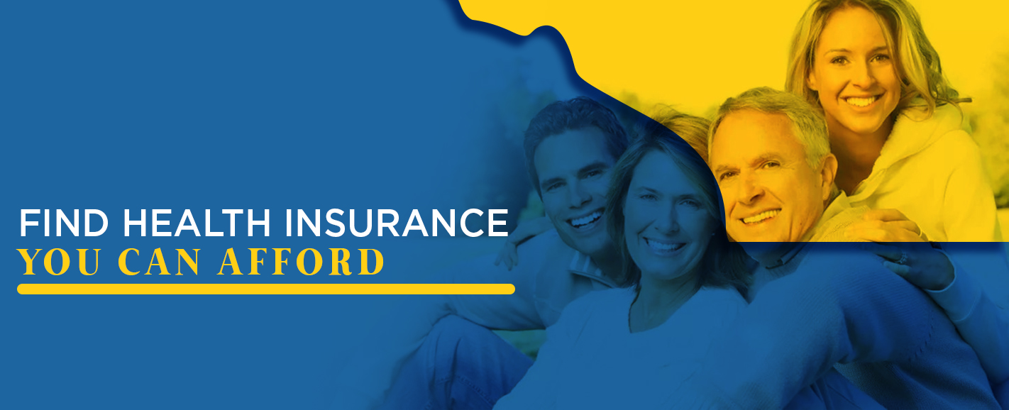 blue and yellow advertisement for health insurance