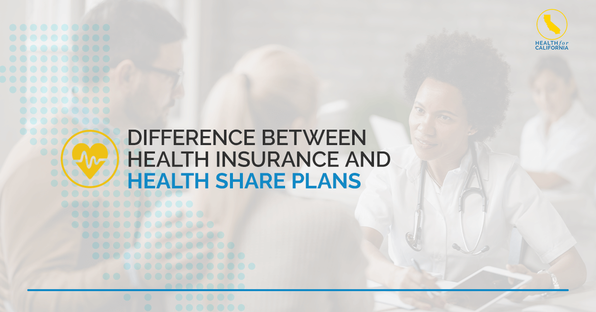 poster explaining the difference between health insurance and health share plans